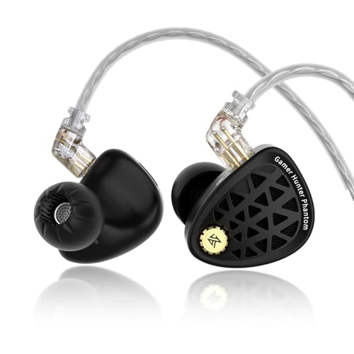KZ Phantom in Ear Monitor, Gaming Wired Earbuds with Full-Metal Cavity, Clear Sound & Deep Bass, Secure Fit Earphones for Audio Engineers, Musicians (Mic)