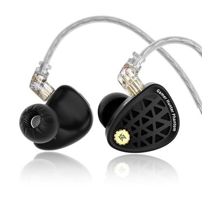 KZ Phantom in Ear Monitor, Gaming Wired Earbuds with Full-Metal Cavity, Clear Sound & Deep Bass, Secure Fit Earphones for Audio Engineers, Musicians (Mic)