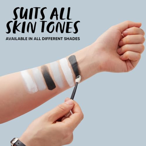 Spooktacular Creations Halloween Makeup Palette 3 Colors Skeleton Face Body Paint with Double-headed Brush for Adult Cosplay SFX Makeup Cosplay Dress Up (7 Oz, Black White Gray ) - color: Black White Gray