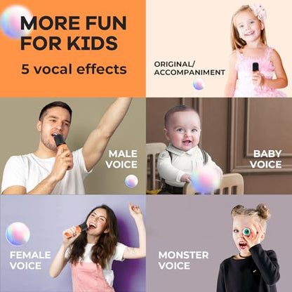 YLL Karaoke Machine for Kids, Toy Birthday Gifts for Girls Ages 4-12 Years - color: Orange