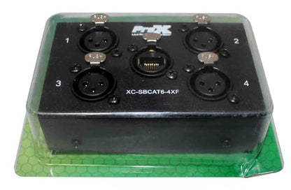 Prox XC-SBCAT6-4XF 4-Channel XLR-F CAT6 Audio/DMX Portable Snake Box