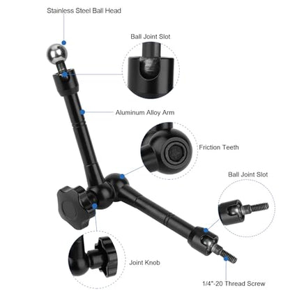 Mippko iPad Holder for Microphone Stand/Mic Music Stand,Tablet Mount Compatible with 4.7~12.9" / Nexus/LG G Pads/e-Reader/Switch/iPhone,360° Adjustable 10" Long Aluminum Alloy Arm