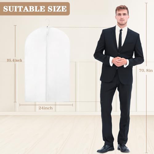 20 Pack Translucent Garment Bag,PEVA Hanging Clothes Cover,24"x43" Suit Dress Bag for Closet Storage Travel - color: Translucent