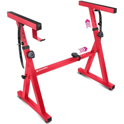 Liquid Stands Piano Keyboard Stand - Z Style Adjustable and Portable Heavy Duty Music Stand for Kids and Adults -Fits 54-88 Key Electric Pianos - Sturdy Musical Keyboard Stand (Red) - color: Red