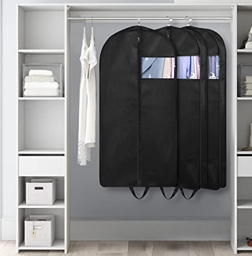KIMBORA 43" Suit Bags for Closet Storage and Travel, Gusseted Hanging Garment Bags for Men Suit Cover With Handles for Clothes, Coats, Jackets, Shirts（3 Packs） - size: 43"