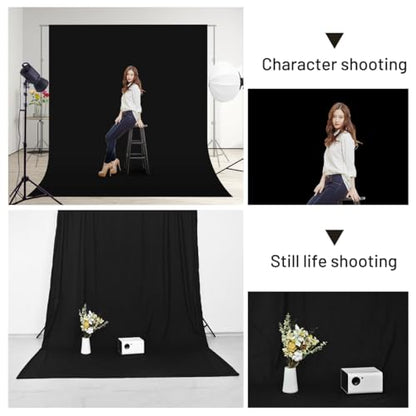 Black Backdrop Background,10 X 7 FT Large Photography Backdrop Photo Photoshoot Background Screen for Photography Photo Booth Backdrops Parties Curtain - color: Black, size: 10*7