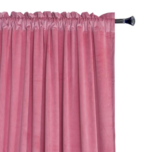 Roslynwood Candy Pink Velvet Curtains 84 inches Long - Curtains Room Darkening Thermal Insulation Rod Pocket Noise Reduction Window Drapes Panels for Dining Room/Bedroom,W52 x L84, 2 Panels - color: Candy Pink, size: 52"W x 84"L (Pack of 2)