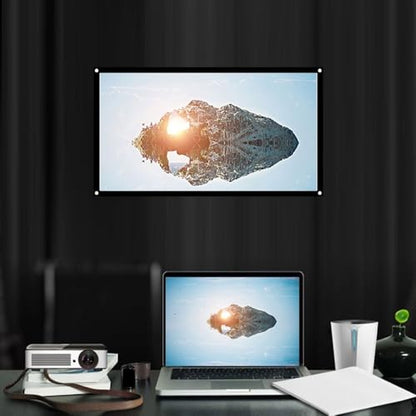 40-120 Inch Portable Projection Screen with Hanging Hooks & Ropes Foldable Non-Crease White Polyester Fabric for Home Theater & Outdoor Camping(72in) - size: 72in
