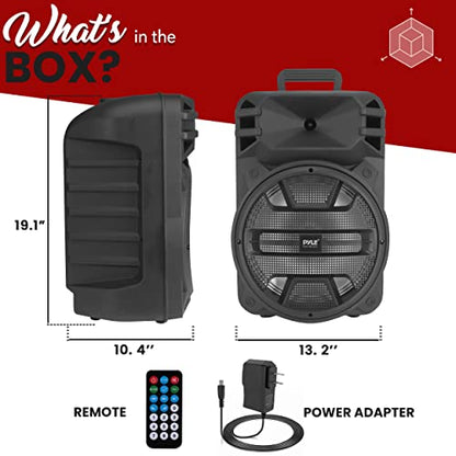 Pyle 12'' Portable Bluetooth Speaker System - 800 Watts - Karaoke Speaker w/ Latest DJ LED Lights, USB/FM/BT/Aux/Remote Control/Mic Inputs & Built-in Rechargeable Battery PPHP1243B - style: 800 Watts