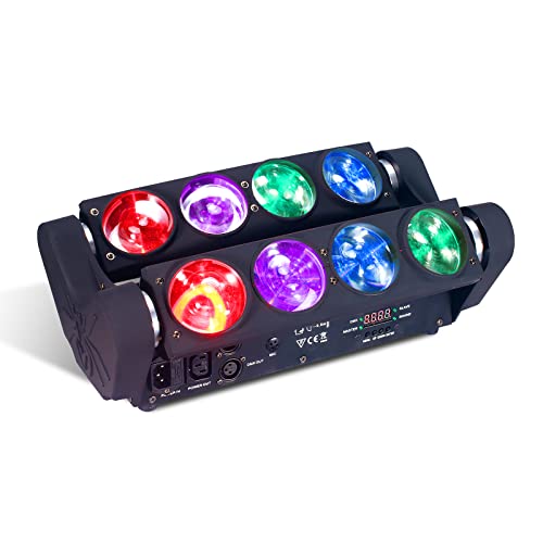 8x15W Spider Moving Head Light LED RGBW 4in1 Portable Stage Light, Strobe Party Beam DJ Lighting DMX 512 & Sound Activated for KTV Disco Party Event - color: 8x15W