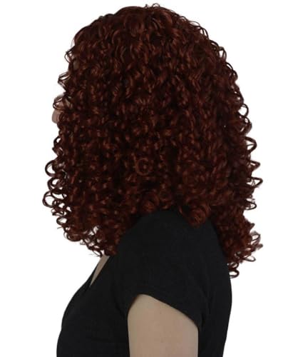 Women's Curly Hair Auburn Color Wig, Good Witch Women's Scarecrow Costume Wig, Breathable Capless Cap Design, Synthetic Fiber Hair Wig