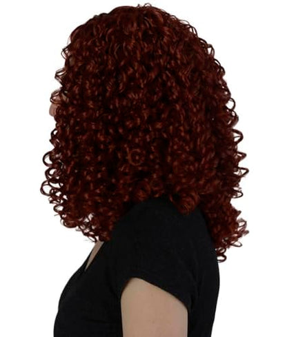 Women's Curly Hair Auburn Color Wig, Good Witch Women's Scarecrow Costume Wig, Breathable Capless Cap Design, Synthetic Fiber Hair Wig