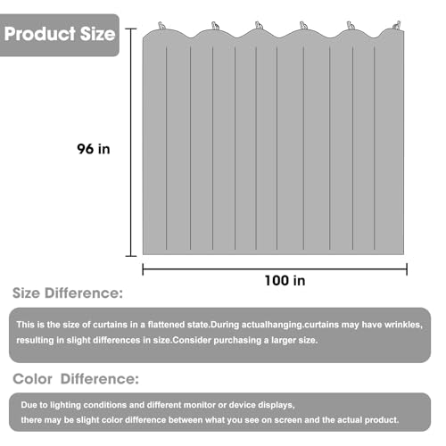 Room Divider Blackout Curtain Track Curtains Wall Dividers Panels Screen for Living Rooms Bedroom Office Privacy Partition Separation, W100 × L96 Inch,1 Panel, Black - color: Black, size: 100"W x 96"L (Pack of 1)