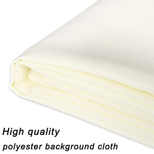 GFCC Ivory Backdrop Photography Background - 6FT x 10FT Photo Backdrop for Photoshoot Photography Video Recording Background Screen Picture Curtain | Versatile Screen for Studio, Video Recording, Portrait, Parties, Non-Reflective, Polyester, Easy Hang, Hi