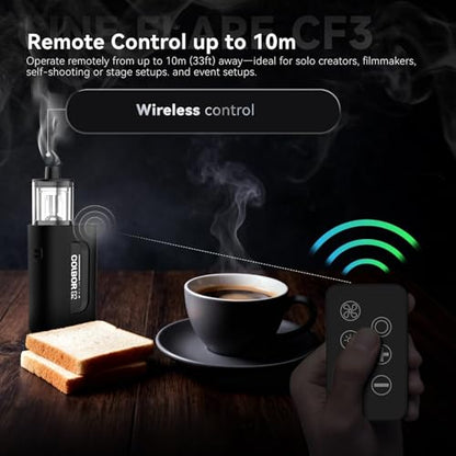 COLBOR CF3 Fog Machine 30W Portable Fog Machine Mini Fogger for Photography | with 60° Tilt-Protection for Outdoor Party Cosplay Halloween Rechargeable Smoke Machine Fog - size: CF3