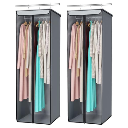 Univivi Garment Bags for Hanging Clothes, Cloth Bag 54 In, 2 PCS, Grey - color: Grey, size: 54"-2PCS