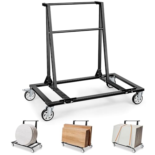 KEDSUM 2200lbs Heavy Duty Drywall Cart with 5" Swivel Casters | Thickened Steel Table Cart with Handle, Panel Dolly for Drywall, Plywood, Lumber, Ideal for Factory, Hotel, Warehouse, Party