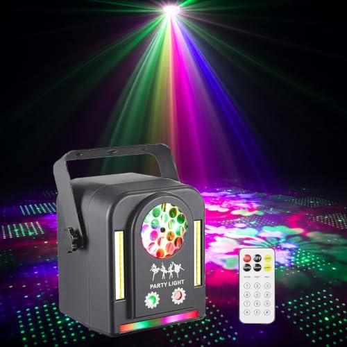 Party Light Indoor Sound Activated Stage Lights, Remote dj Disco Lights for Party - color: LED Gobo+ Red+Green