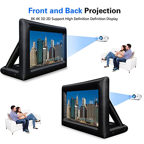 GZKYYLEGS 20 Feet Inflatable Projector Screen Outdoor Inflatable Movie Screen with Air Blower Storage Bag, Easy Set Up Blow Up Screen for Backyard Movie Night, Theme Parties, Celebrations