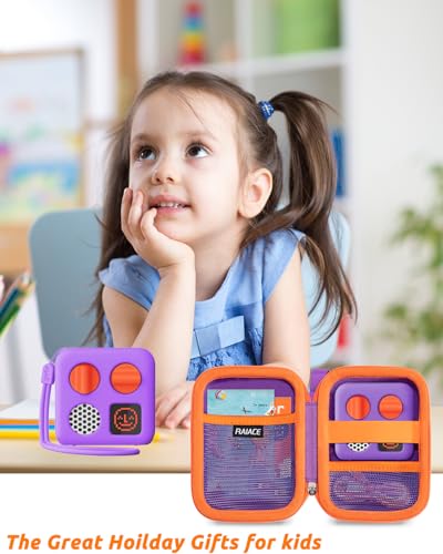 RAIACE Hard Storage Case Compatible Yoto Mini Audio Player, With Mesh Pocket for Cards, Cables and Accessories. (Case Only) - Purple - color: Purple