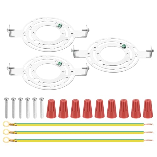 PATIKIL 145mm (5.71") Universal Light Fixture Mounting Bracket Kit, 3 Set Round Ceiling Light Plate with Screws for Wall, Ceiling, Pendant, Chandelier - size: 145mm (5.71")