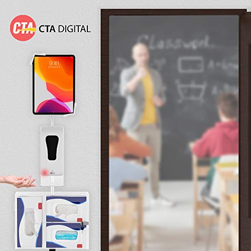 Gooseneck Floor Stand – CTA Compact, Height-Adjustable Sanitizing Station w/Automatic Soap Dispenser and Holder for iPad 7th/ 8th/ 9th Gen 10.2”, Surface Pro 4, and Other 7-13” Tablets (PAD-CGSST) - style: Soap Dispenser