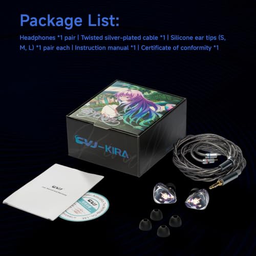 CVJ Kira Aureus in Ear Monitor Headphone,Wired Earbuds IEM 1DD HiFi Earbud | Single Driver, 0.78mm 2-pin 4.4mm Jack, Clear Sound & Deep Bass,Detachable 4.1ft Cable for Singer Musicians DJ(no Mic) - color: Kira Aureus, style: 4.4mm
