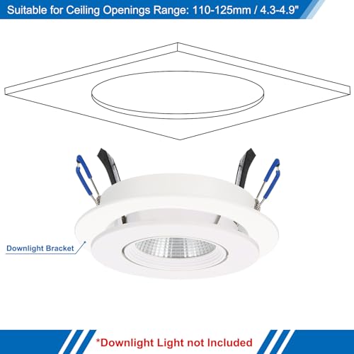 PATIKIL 12W 5.4" OD 4" ID Light Trim Ring, 2pcs Downlight Mounting Bracket Circular Light Cover Light Fixture for Ceiling Wall Recessed Can Downlight, White - color: White, size: 5.4" x 4"