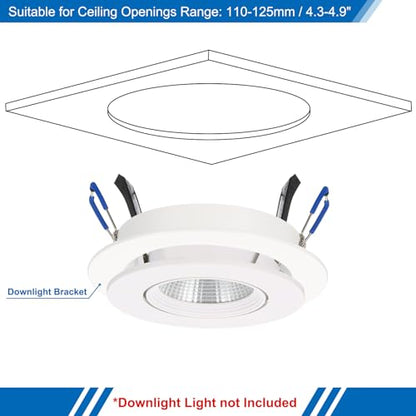 PATIKIL 12W 5.4" OD 4" ID Light Trim Ring, 2pcs Downlight Mounting Bracket Circular Light Cover Light Fixture for Ceiling Wall Recessed Can Downlight, White - color: White, size: 5.4" x 4"