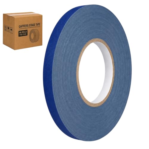 GGR Supplies CGT-80 Gaffers Stage Tape, Dark Blue, 1/2 in x 60 yd, 96-Pack | 12 Mil Low-Gloss Cloth, Clean Removal from Most Surfaces, Water and Abrasion Resistant, Cable Management, Film, Photography - color: Dark Blue, size: 1/2 in. (Pack of 96)