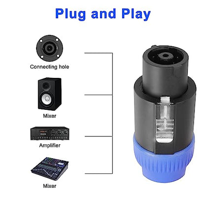 MEIRIYFA 8 Pole Speakon Connector Plug,NL4 Speak-On 8 Pin Male Audio Speaker Twist Lock Plugs and Female Panel Mount Plug Adapter for NL8FC, NL8FX, NLT8X, NL8FC, NL8FX (2Pack)
