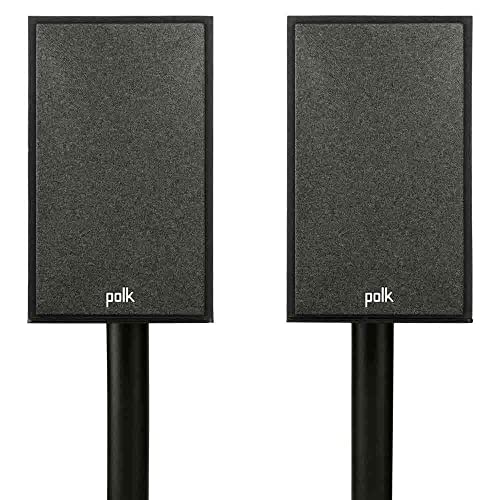 Polk Monitor XT15 Pair of Bookshelf or Surround Sound Speakers - Hi-Res Audio Certified, Dolby Atmos & DTS:X Compatible, 1" Terylene Tweeter & 5.25" Dynamically Balanced Woofer (Pair, Midnight Black) - style: Surround Speakers w/ 5.25" Woofer - Pair (XT15
