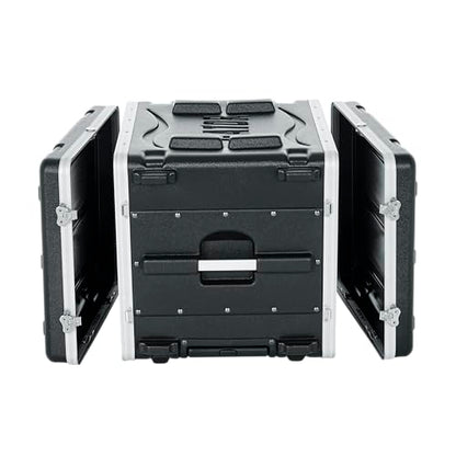Gator Cases Lightweight Rolling 8U Rack Case with Heavy Duty Latches, Retractable Tow Handle, and Recessed Wheels, Standard 19.25" depth (GRR-8L) | Travel Friendly Mobility with Wheels & Pull Handle Lightweight Case & Field Replaceable Steel Rails - size: