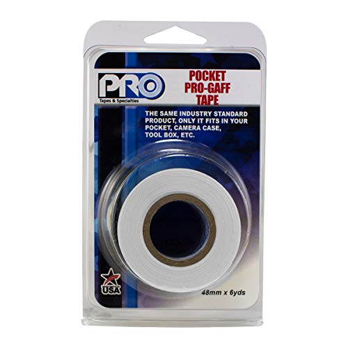 Pro Tapes Pocket Gaff Tape 2 inch (48mm) x 6 Yards Length White Matte. Pocket Size Gaffers Tape. Made in The USA. Holds Tight, Easy to Remove. - color: White, size: 2 inch