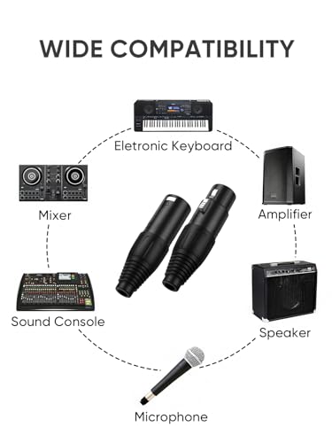CableCreation 3Pin XLR Male*1+3Pin XLR Female*1, Mic Adaptor Connector 1Pair - size: 1 Pair
