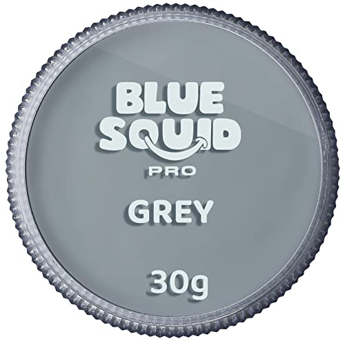 Blue Squid Face Paint Water Based Single Cake Professional Face Paint & Body Paint - Water Activated, Kids Adults Face Painting for Costume, Halloween Makeup, Cosplay - Classic Grey Face Paint 30g - color: Classic Grey 30g