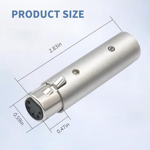 2Pack XLR-M 3 Pin to XLR-F 5 Pin Adapter, 3 Pin Male to 5 Pin Female DMX Gender Changer, Microphone Adapter with Secure Locking for DMX& Pro Audio - color: 5Pin F to 3Pin M
