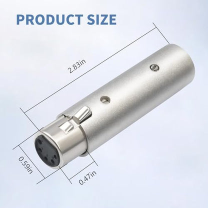 2Pack XLR-M 3 Pin to XLR-F 5 Pin Adapter, 3 Pin Male to 5 Pin Female DMX Gender Changer, Microphone Adapter with Secure Locking for DMX& Pro Audio - color: 5Pin F to 3Pin M