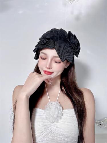 Party Headband Wedding Headband Fascinator Hat Veil Feather Fascinators Hair Clip Tea Party Pillbox Derby Hat - color: Black
