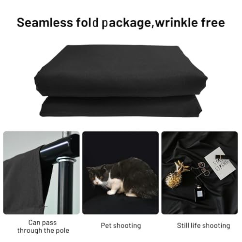 Black Backdrop Background,10 X 10 FT Large Photography Backdrop Photo Photoshoot Background Screen for Photography Photo Booth Backdrops Parties Curtain - color: Black, size: 10*10