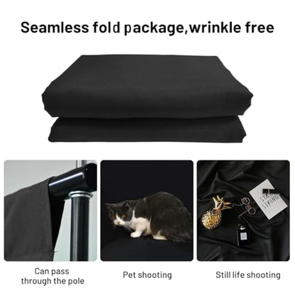 Black Backdrop Background,10 X 10 FT Large Photography Backdrop Photo Photoshoot Background Screen for Photography Photo Booth Backdrops Parties Curtain - color: Black, size: 10*10