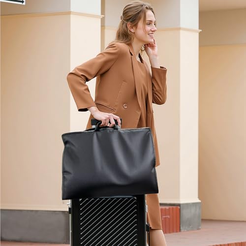 Suit Garment Clothes Travel Bag: 43 inch Lightweight Foldable Black Short Fabric Breathable - Hanging Storage Cover Pockets Zipper for Men - Wardrobe Carry Coat Jacket Uniform Tuxedo Shirt - size: 43"1Pack