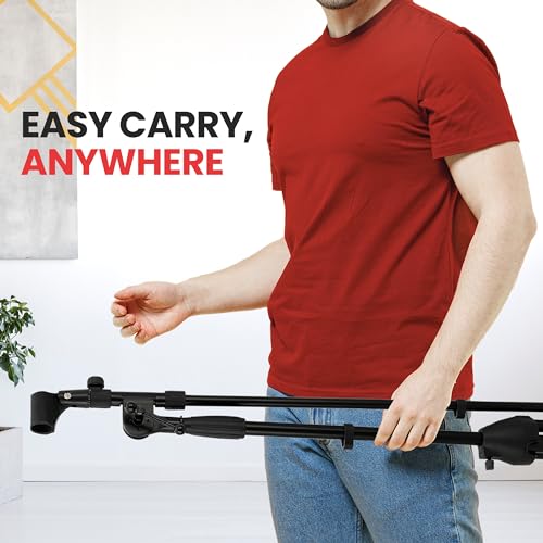 Pyle Universal Tripod Microphone Stand - Knob Boom Extends Up to 31'', Strong and Lightweight Tubing, 3.5'' x 38'' -inches, Lightweight and Collapsible Mic Stand - style: Gloss Black Finish