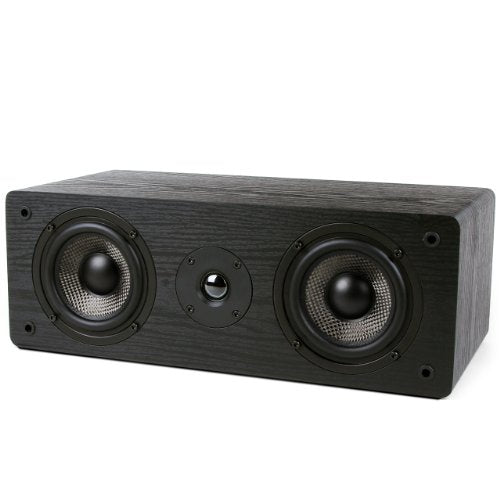 Micca MB42-C 2-Way Passive Center Channel Speaker Home Theater, Each, Black | Amplifier or Receiver Required, Dual 4-Inch Carbon-Fiber Woofers, 0.75-Inch Silk-Dome Tweeter, Surround Sound, Clear Vocals - style: MB42-C Standard Center Channel Speaker
