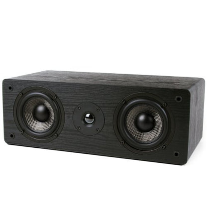 Micca MB42-C 2-Way Passive Center Channel Speaker Home Theater, Each, Black | Amplifier or Receiver Required, Dual 4-Inch Carbon-Fiber Woofers, 0.75-Inch Silk-Dome Tweeter, Surround Sound, Clear Vocals - style: MB42-C Standard Center Channel Speaker