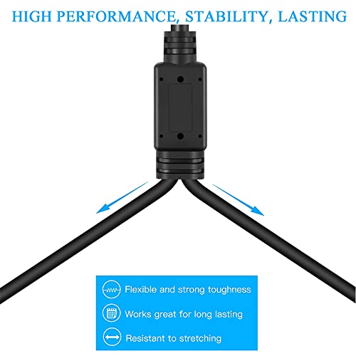 Smithok 1 Male to 2 Female XLR Y Splitter Micrphone Cable, 3 Pin XLR 2 Female to 1 Male, Combiner Y Cord Balanced Mic Audio Cables for Stero Mic to L&R Audio Track(11.8 inches/0.3m) - size: 11.8 inches/0.3m