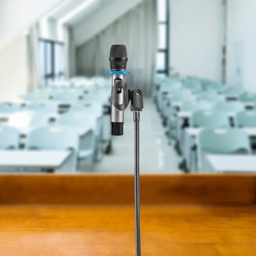 Adjustable Gooseneck Microphone Stand, Flexible Podium Microphone Holder, 13" Adjustable Mic Arm with Desk Clamp, Mic Stands with Desk Clamp for Podcast Meeting Radio Broadcasting Studio Live