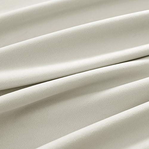 nanbowang Cream White Velvet Curtains - 42 Inches Width 72 Inches Long Soft Curtain Rod Pocket Thermal Insulated Window Treatment for Bedroom 2 Panels - color: Cream, size: 42"W x 72"L (Pack of 2)