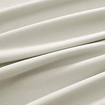 nanbowang Cream White Velvet Curtains - 42 Inches Width 96 Inches Long Soft Curtain Rod Pocket Thermal Insulated Window Treatment for Bedroom 2 Panels - color: Cream, size: 42"W x 96"L (Pack of 2)