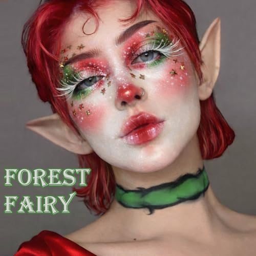 Green White Red Face Body Paint Set, Mexico Flag Face Painting Kit with Painting Brushes for Halloween, Water Based Face Paints for Xmas Elf, Grinch, Orcs, Day of the Dead Skull & Monster SFX Make-Up - color: Green+White+Red+3Pcs Brushes